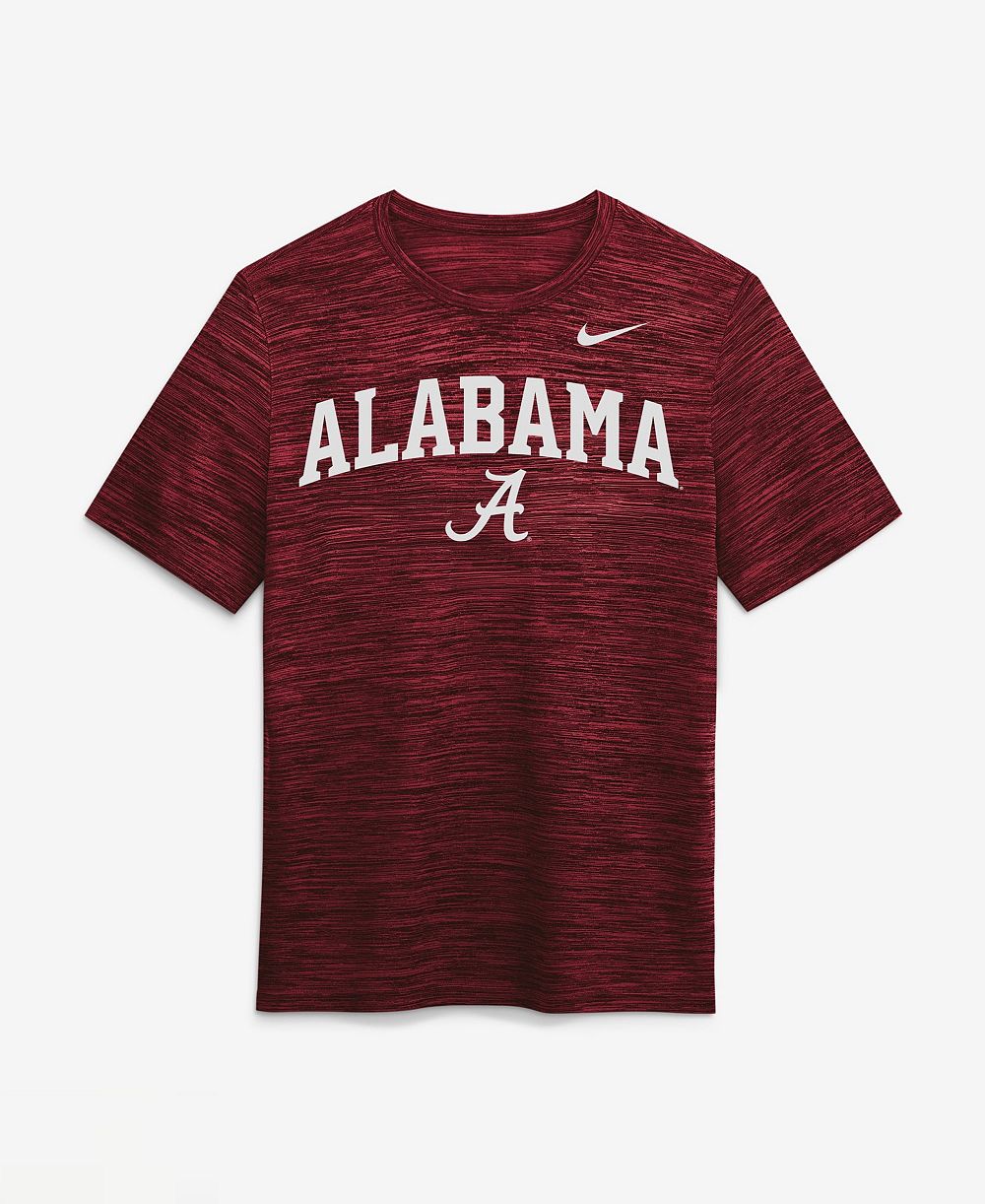 Nike Men's Crimson Alabama Crimson Tide Primetime Arch Logo Velocity Dri-FIT T-Shirt