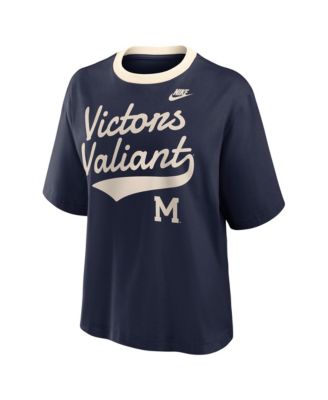 Женская футболка Nike Navy Michigan Wolverines Legacy Fight Song в стиле бокси