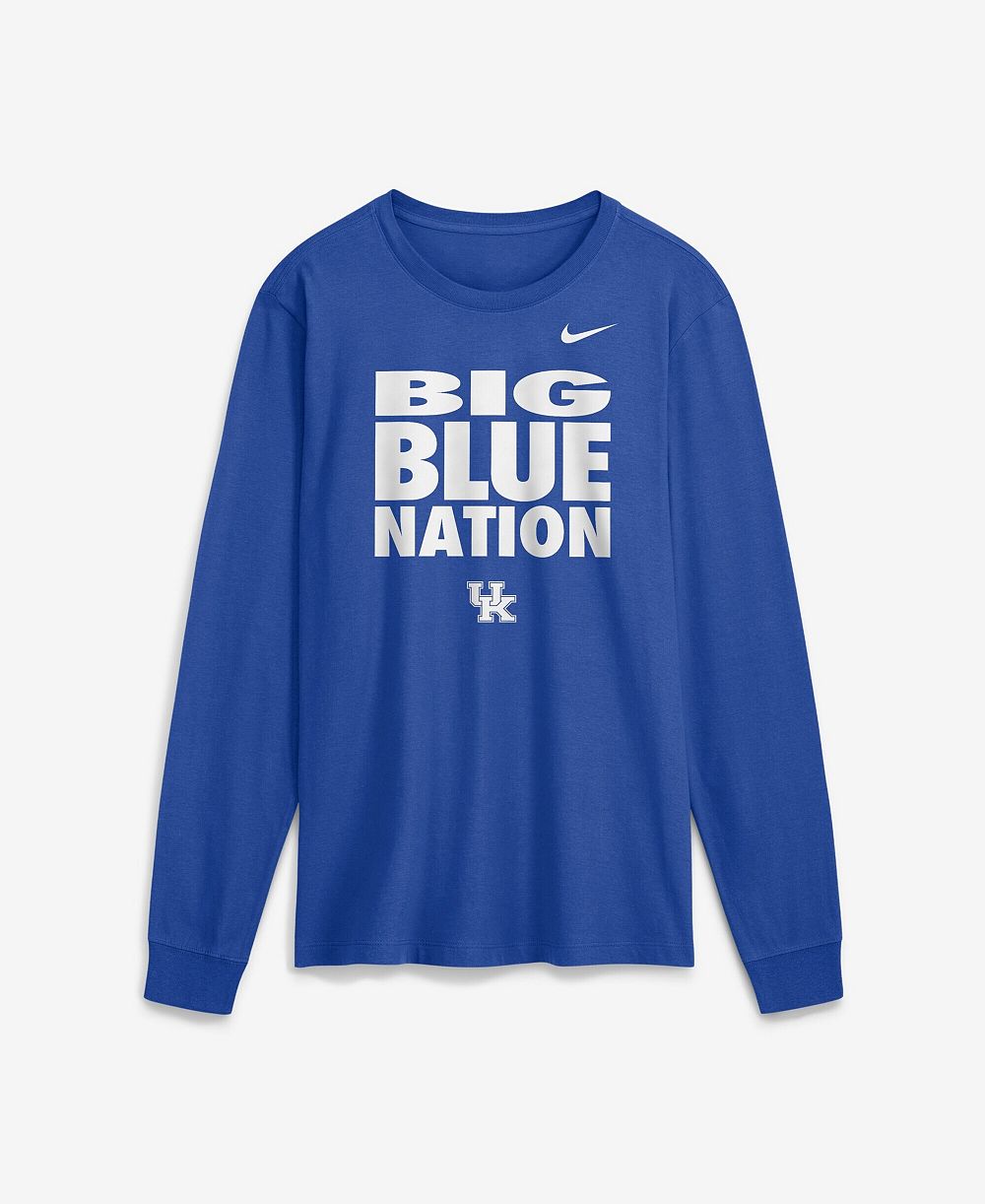 Nike Мужская синяя футболка Nike Dri-FIT Kentucky Wildcats 2026 Sideline Slogan