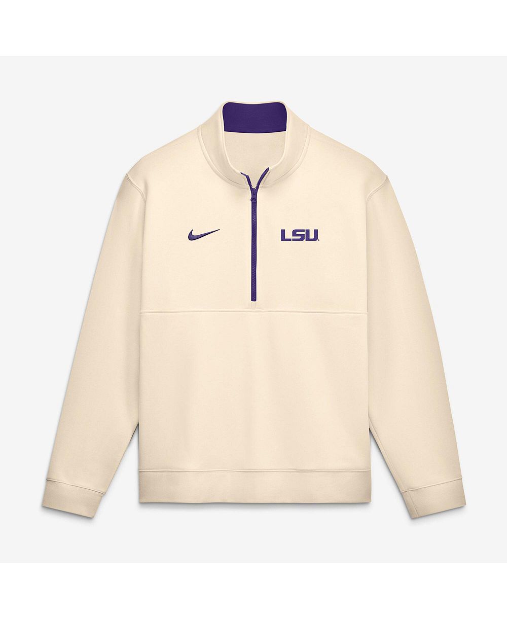 Мужской джемпер Nike Cream LSU Tigers Primetime Club Fleece Half-zip Pullover
