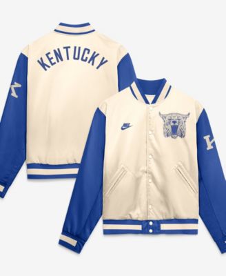 Мужская бомбер-куртка nike natural/royal kentucky wildcats legacy с полной застежкой