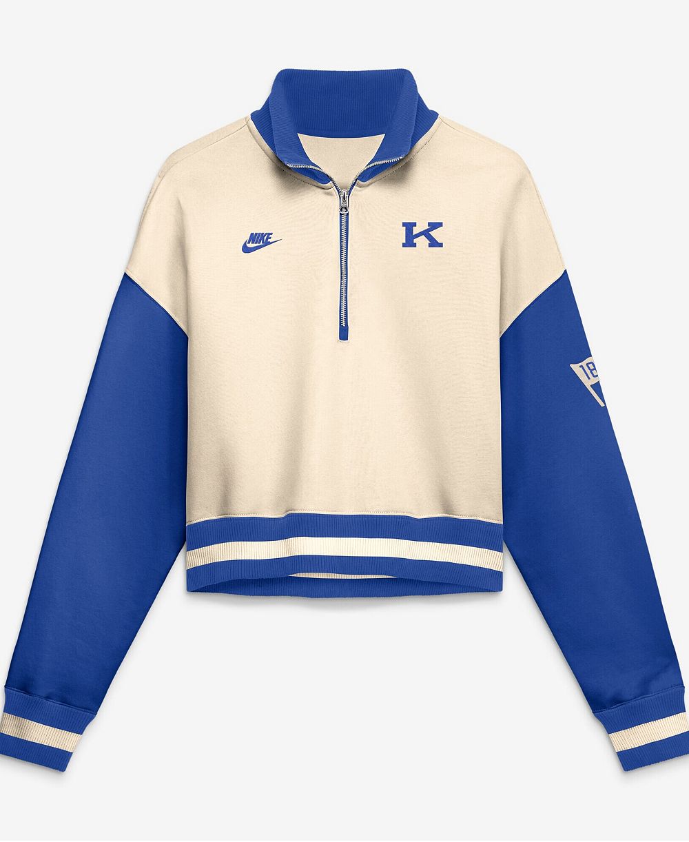 Nike Women's Kentucky Wildcats Legacy Oversized Quarter-Zip Pullover Sweatshirt