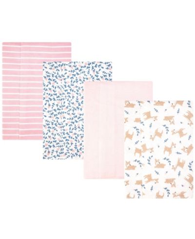 Набор пеленок для девочек Hudson Baby, хлопок и полиэстер, Loves Me Deerly, One Size, 4 шт.