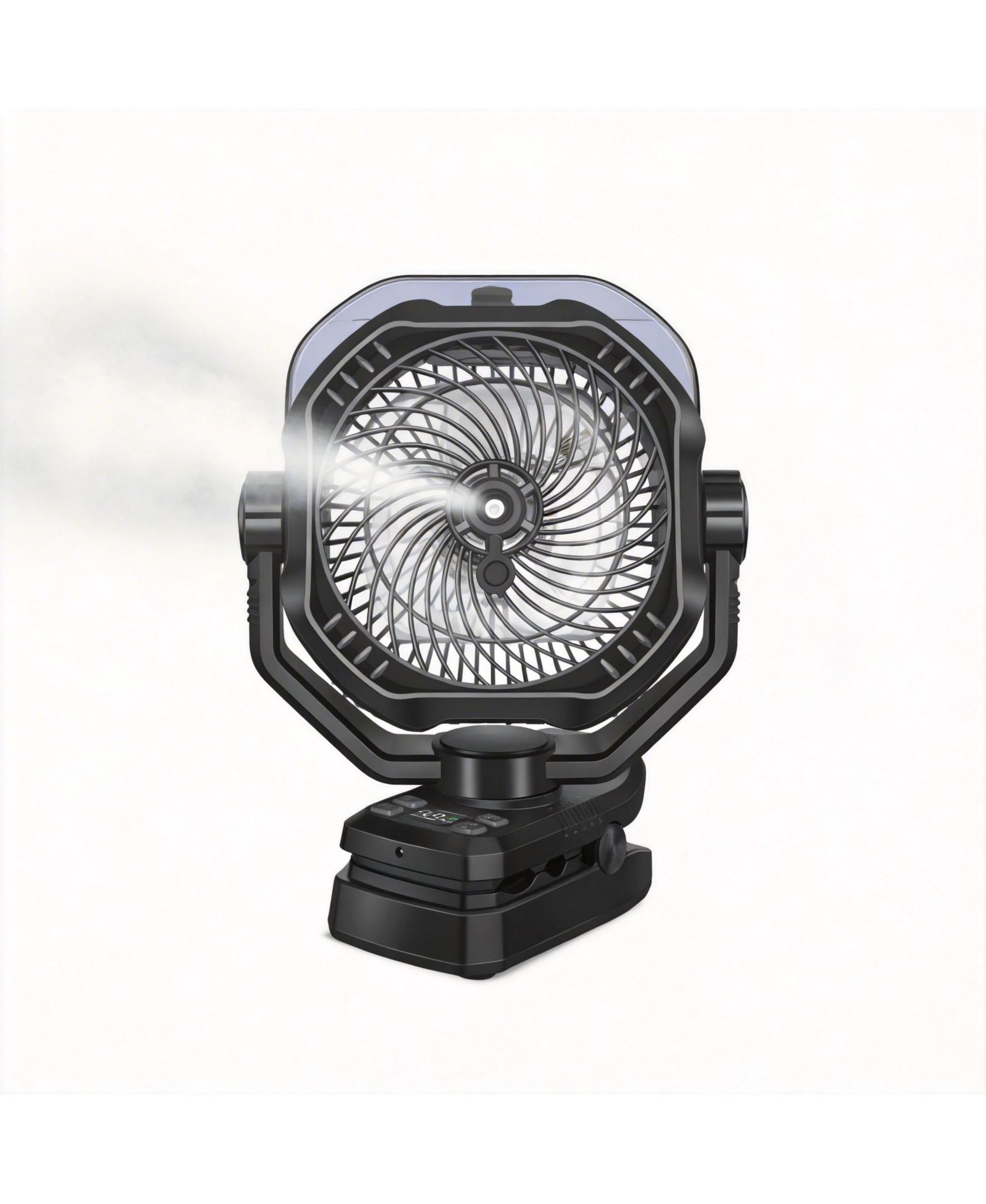 GNUADZ Portable Rechargeable Misting Camping Fan Remote Timer Light Clip 10000mAh