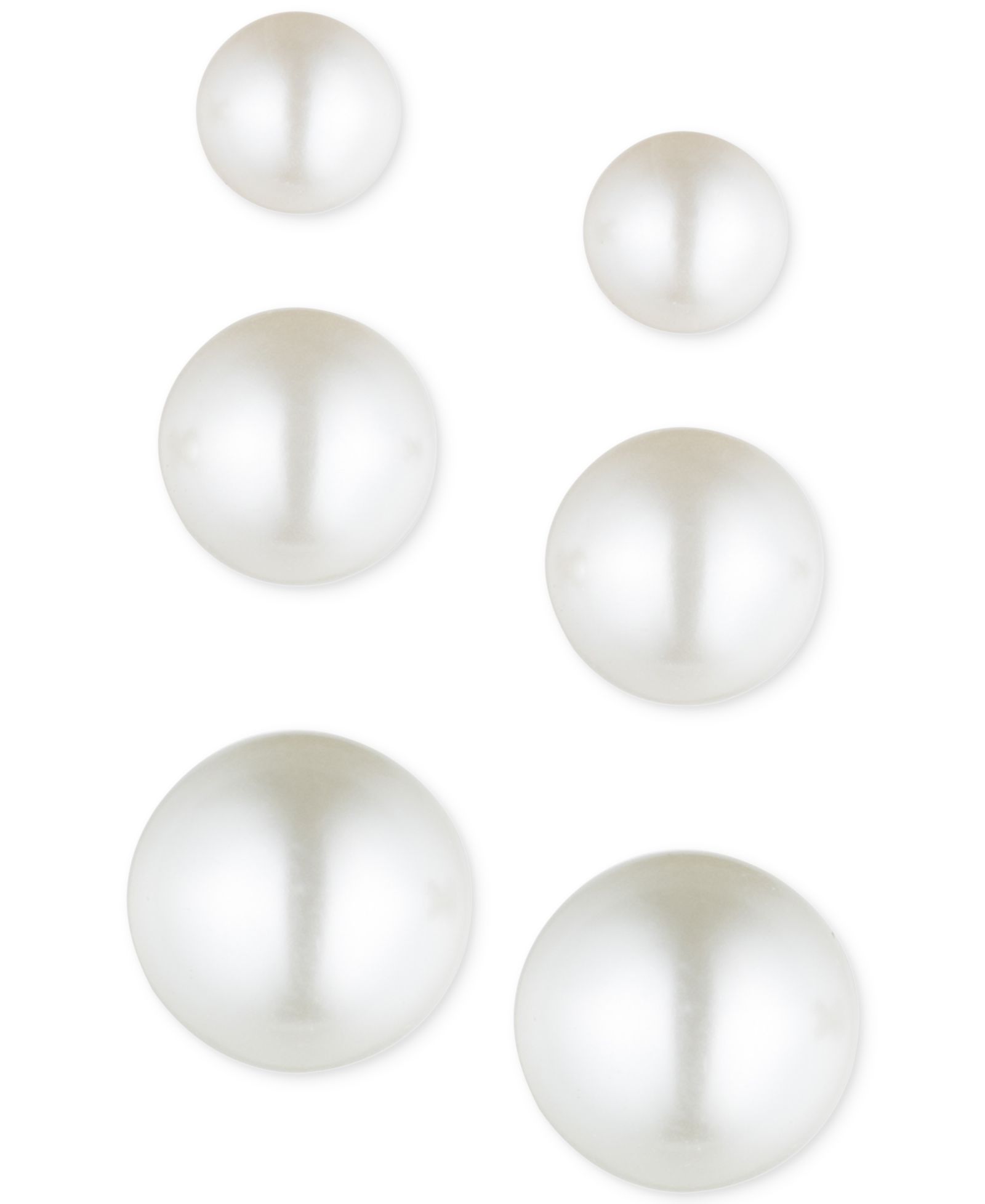 Anne Klein 3-Pc. Set Gold-Tone Imitation Pearl Stud Earrings