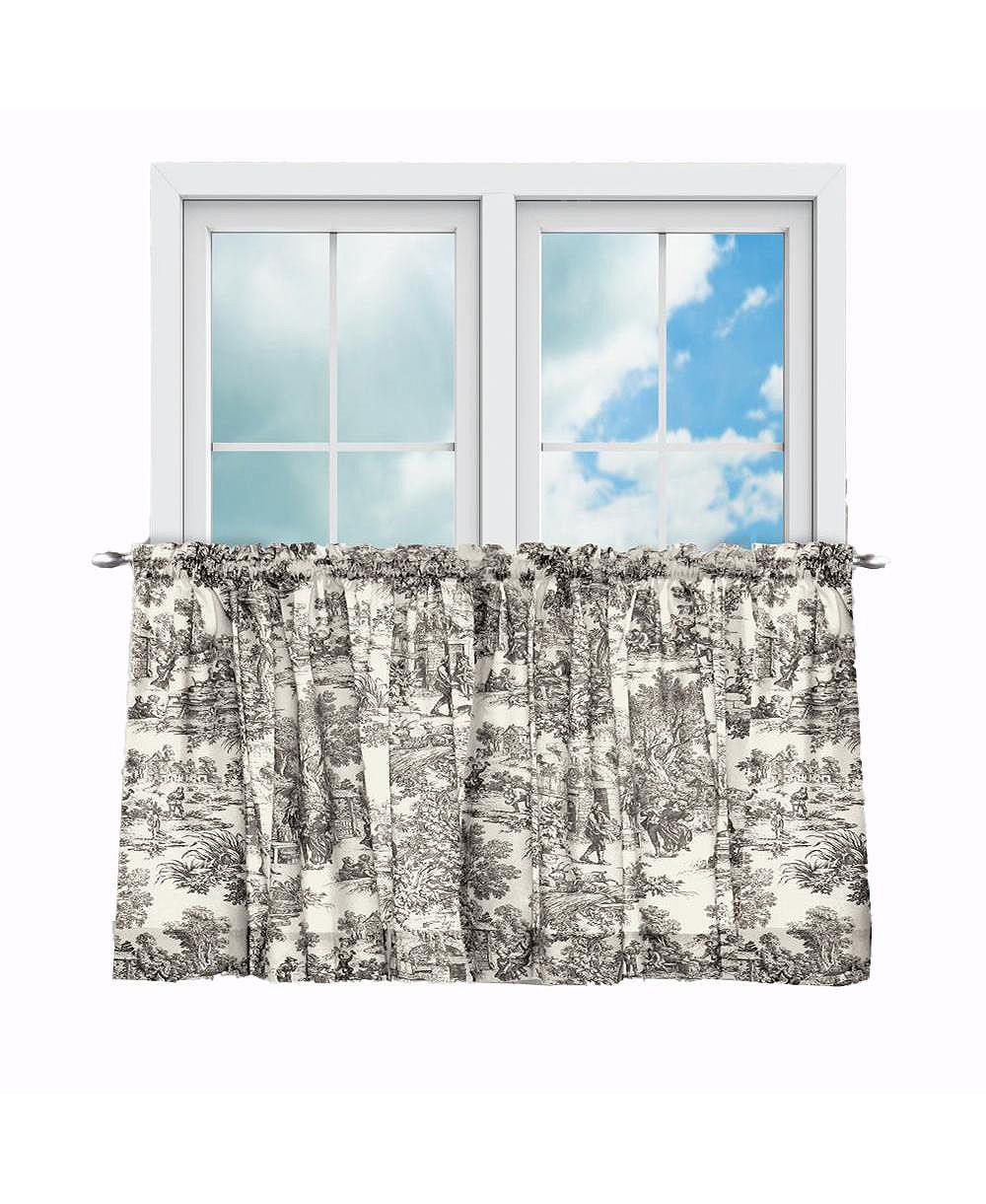 Ellis Curtain Victoria Park Toile Design Printed Room Darkening 2-Piece Window Rod Pocket Pair