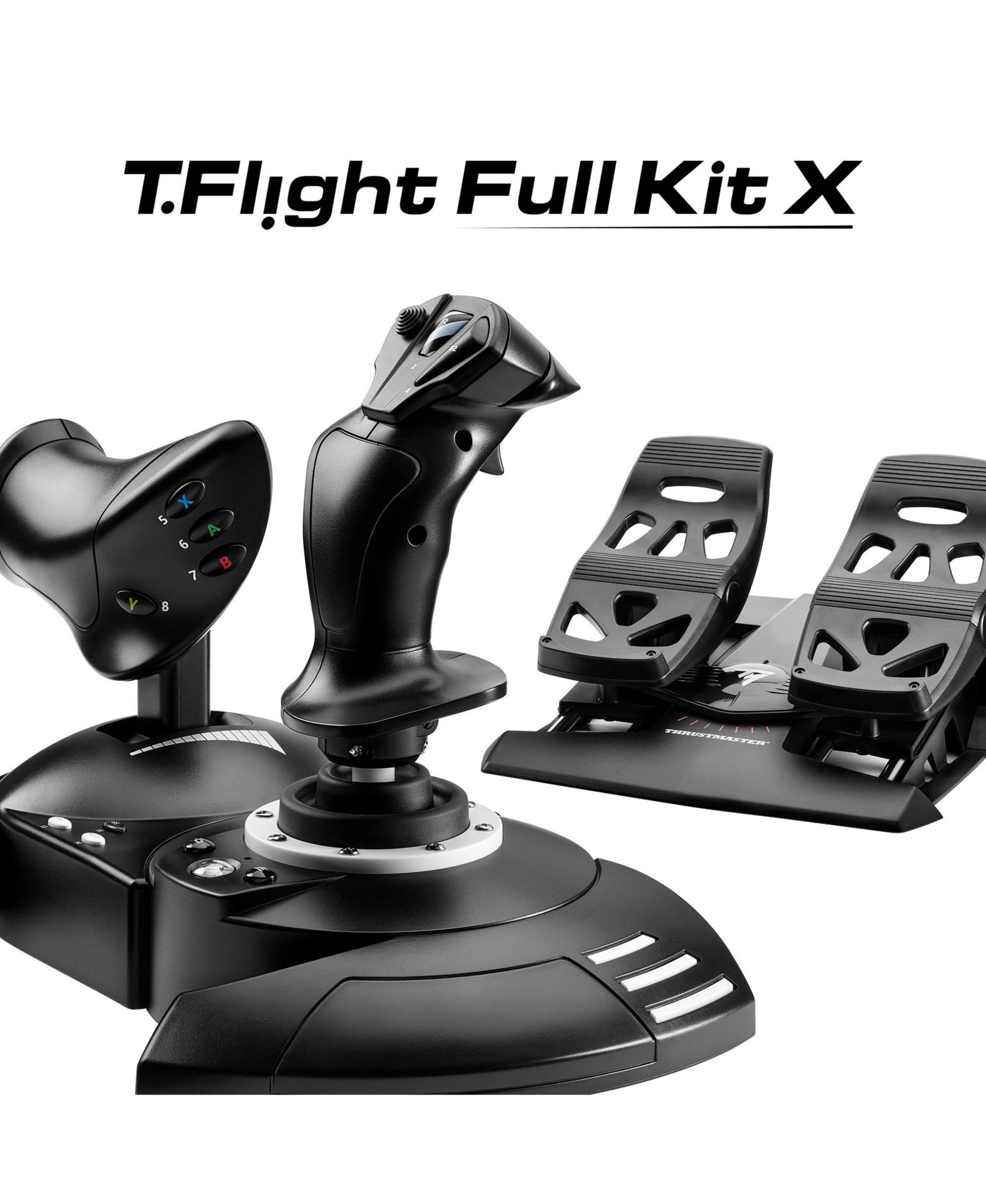 T-Flight Full Kit, HOTAS Flight Stick and Throttle with Rudder Pedals - Xbox X|S and PC