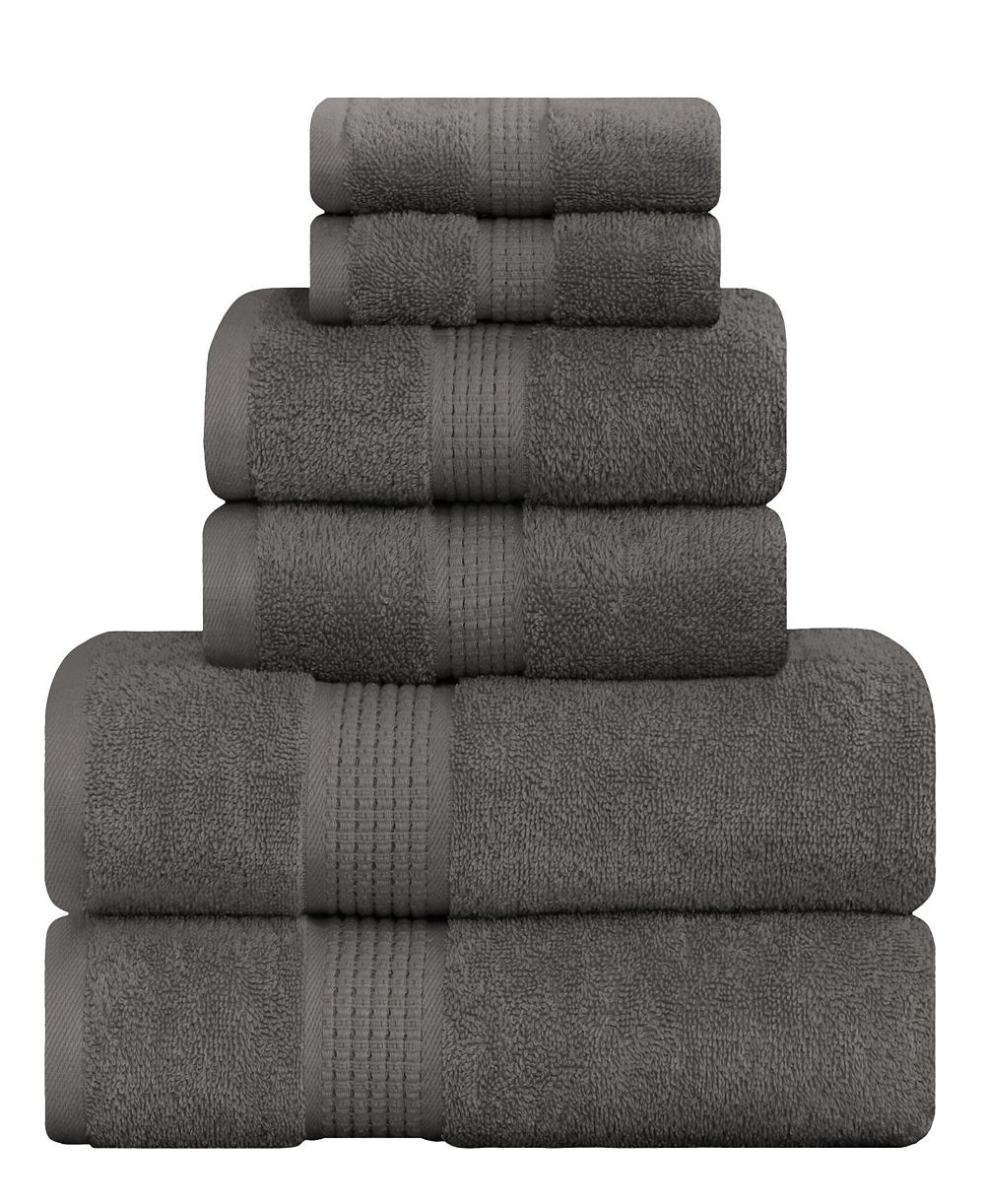 FEATHER & STITCH, NY Cotton Ultra-Soft Absorbent 6-Piece Towel Set