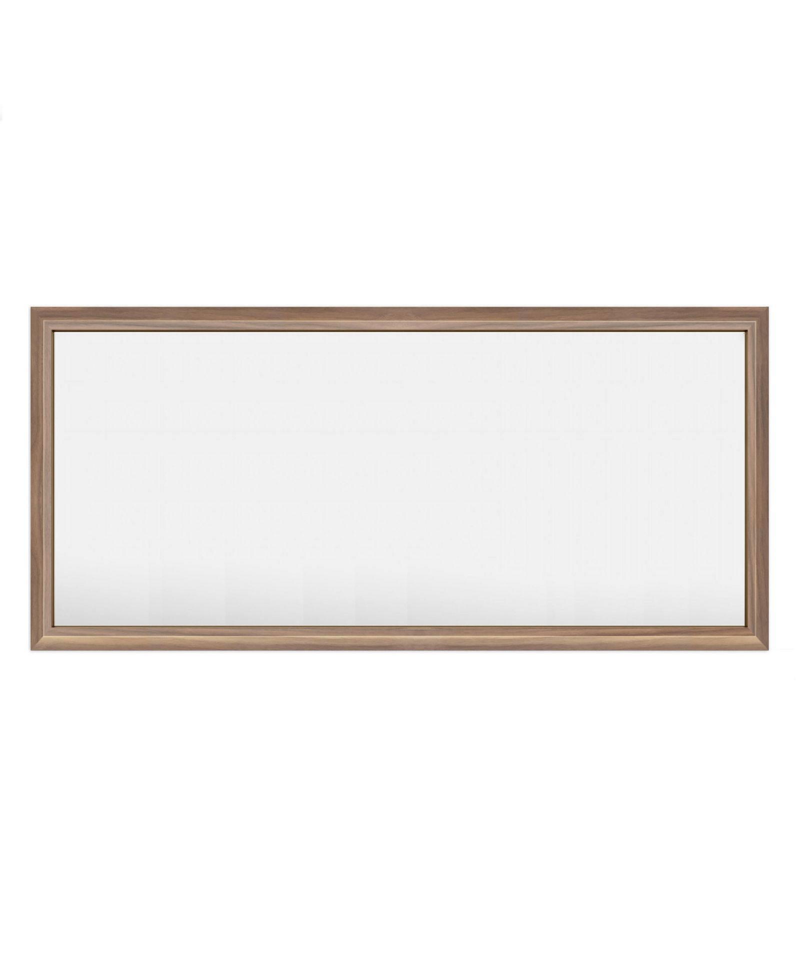 Apmir 60" x 28" Inch Thick Metal Framed Wall Mirrors for Bedroom, Rectangle Wall-Mounted Mirrors in Dark Brown Wood