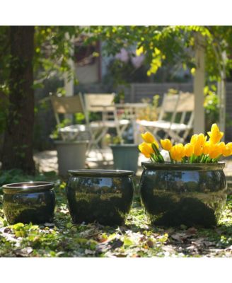 Clihome Handmade  Ceramic Plant Pots, Indoor & Outdoor Flower Pots for Tables,Breathable Clay with Drainage Hole