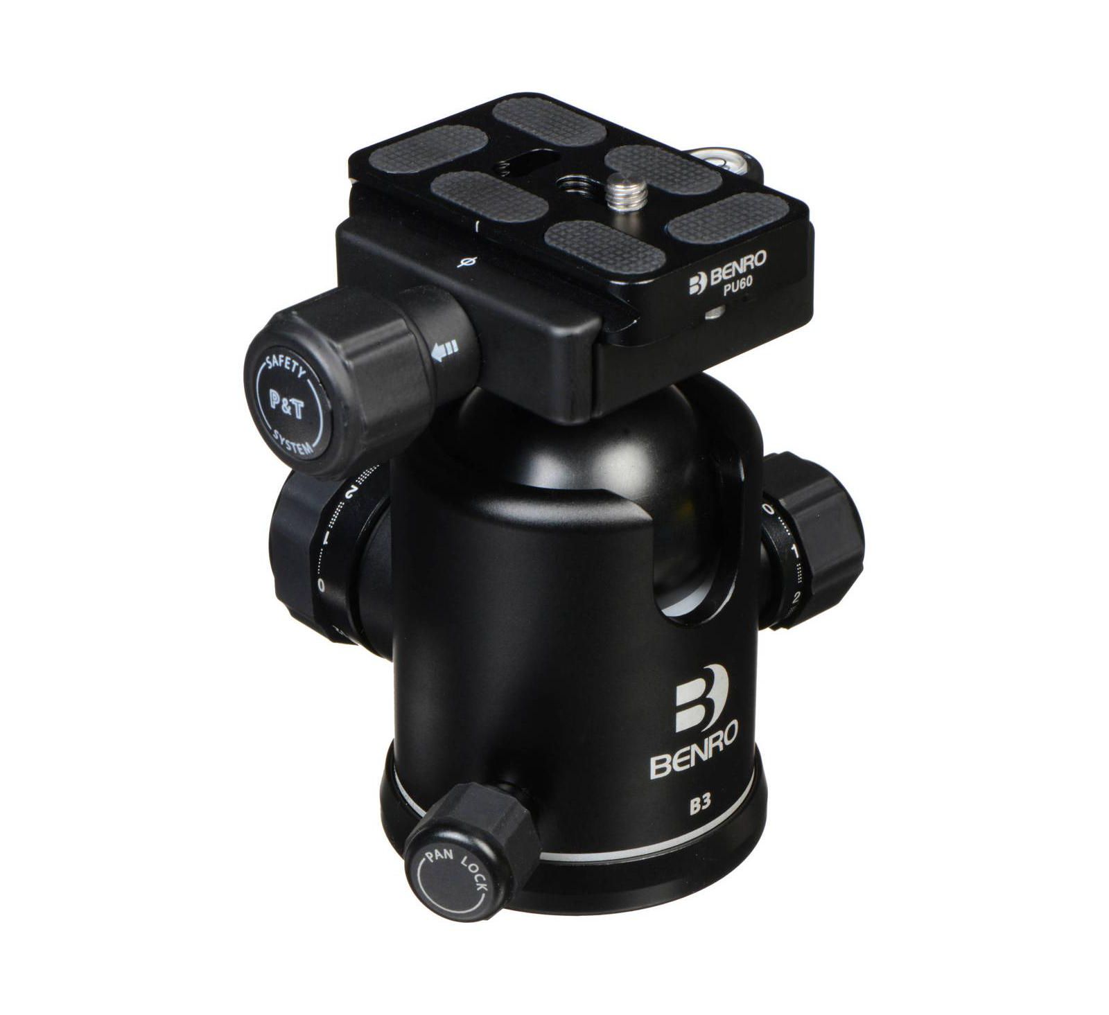 Benro B3 Triple Action Quick Release Ballhead, Compatible with Arca-Swiss
