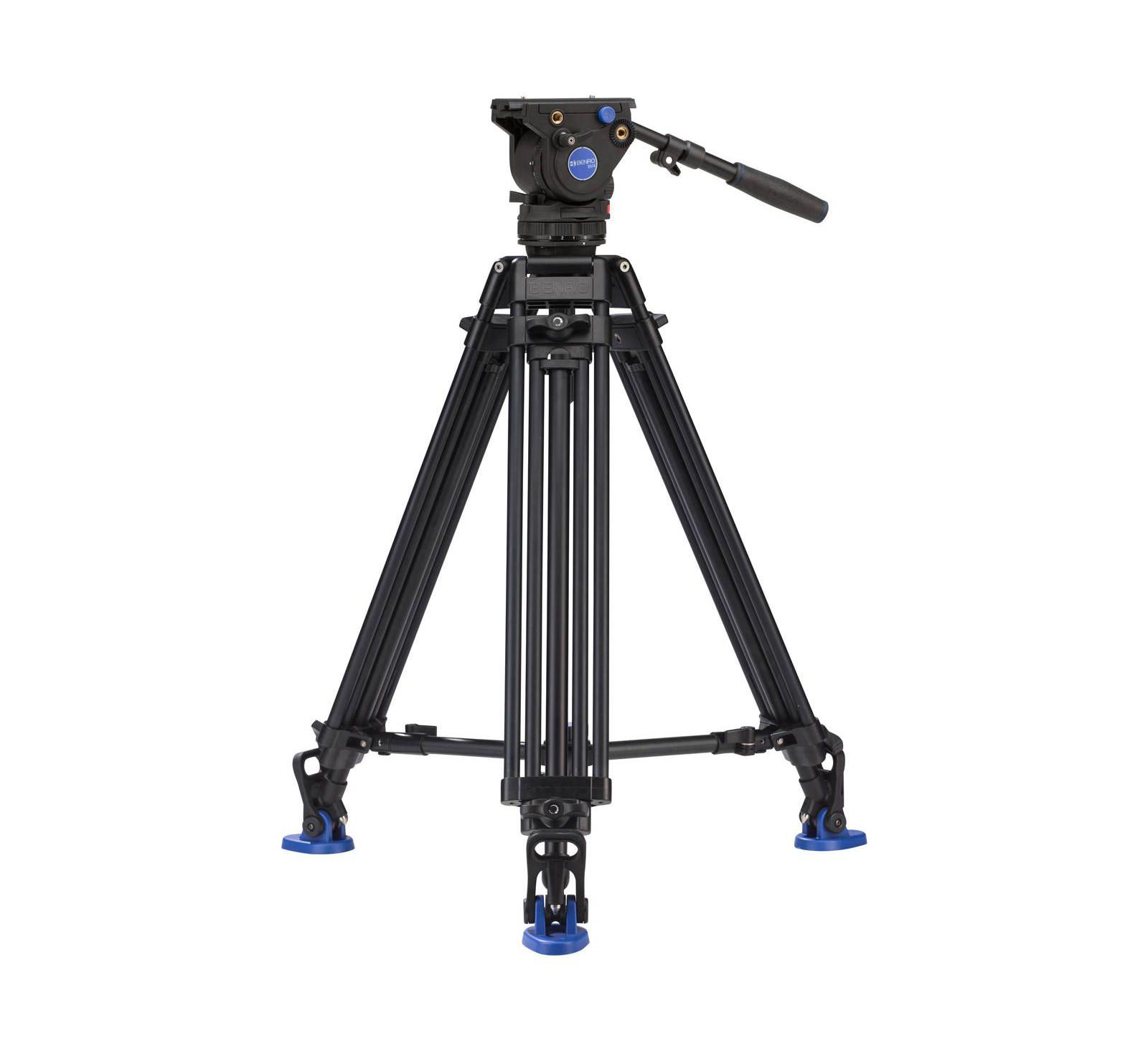 Benro BV4 PRO 3-Section Al Tripod with BV4 Video Head  Mid-Level Spreader