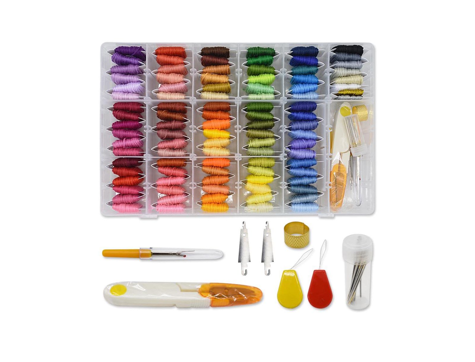 GNUADZ 96 Color Embroidery Floss Cotton Bobbins Cross Bracelets Crafts Kit
