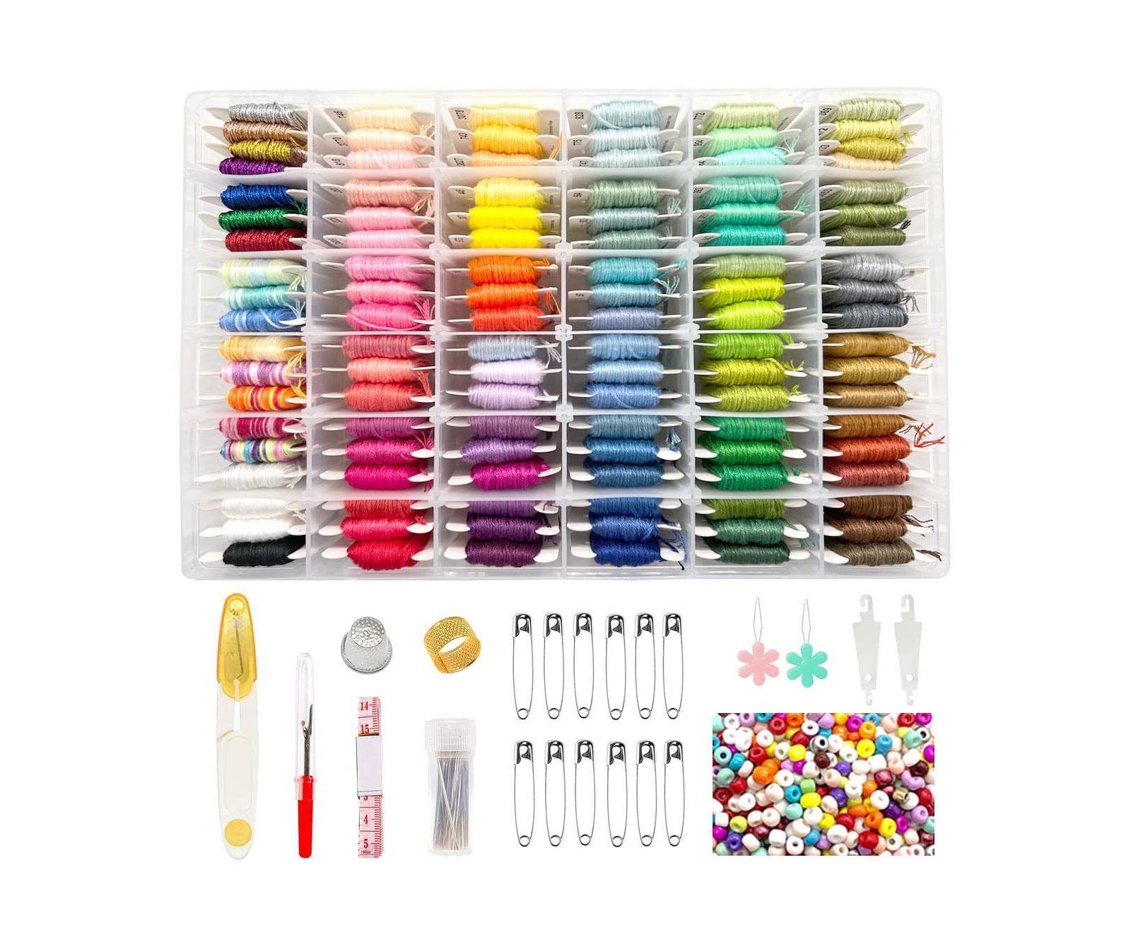 GNUADZ  Friendship Bracelet String Kit Embroidery Floss Beads Tools