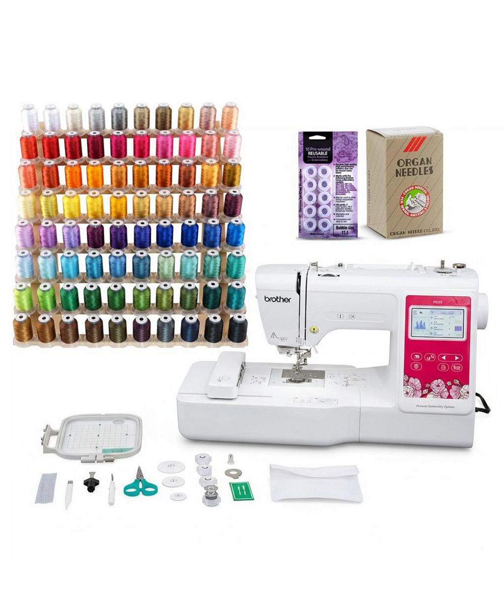 Brother Elite PE545 Computerized LCD Display Embroidery Machine Bundle (4 Items)