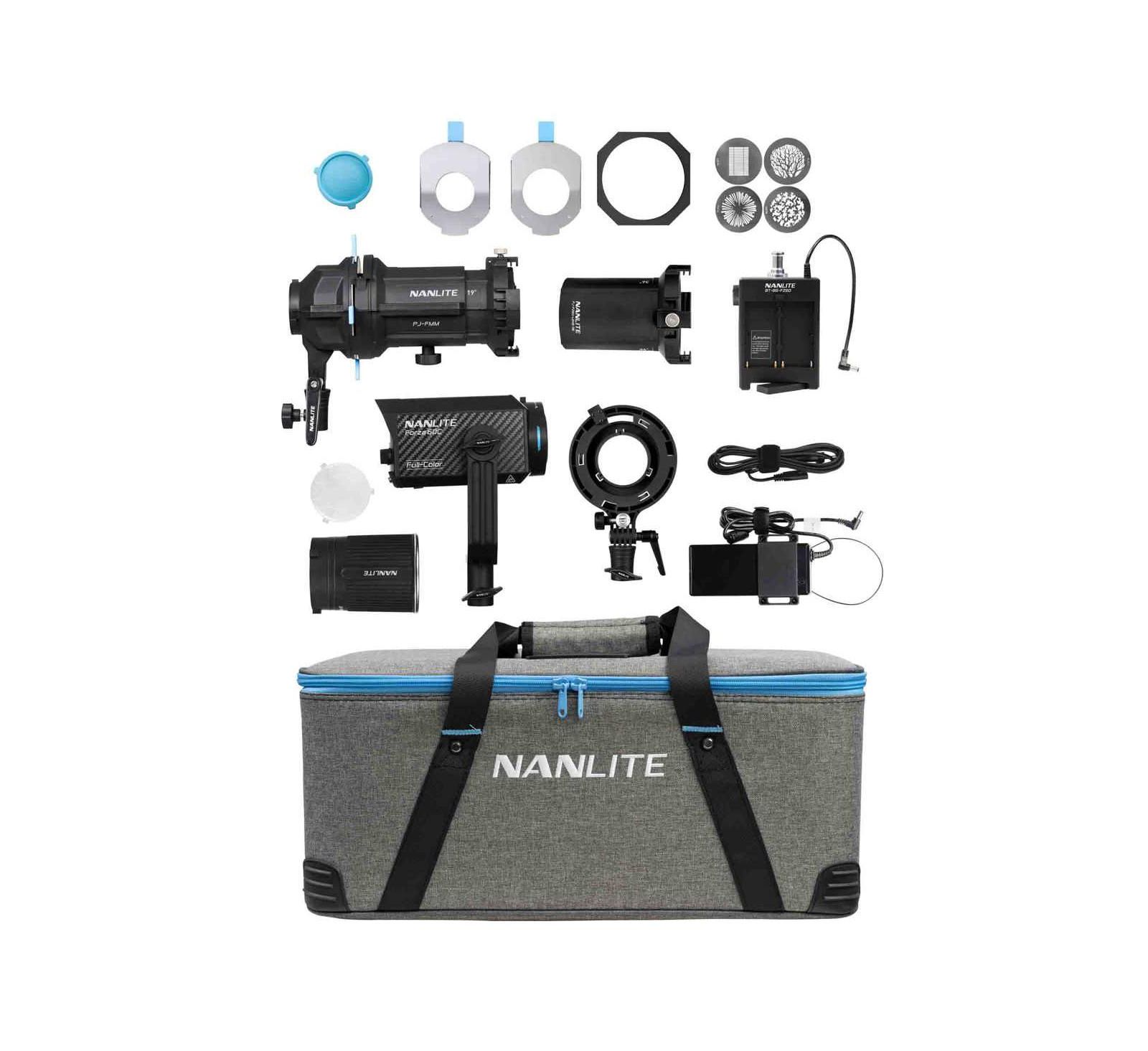 Nanlite Forza 60C 88W RGBLAC LED Spotlight with Projection Attachment Kit