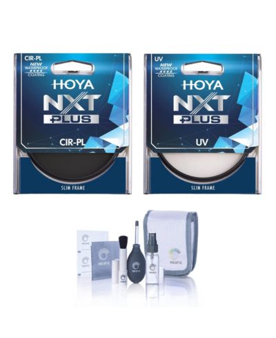 Комплект фильтров Hoya NXT Plus 67mm: круговой поляризационный и UV фильтры с набором для чистки