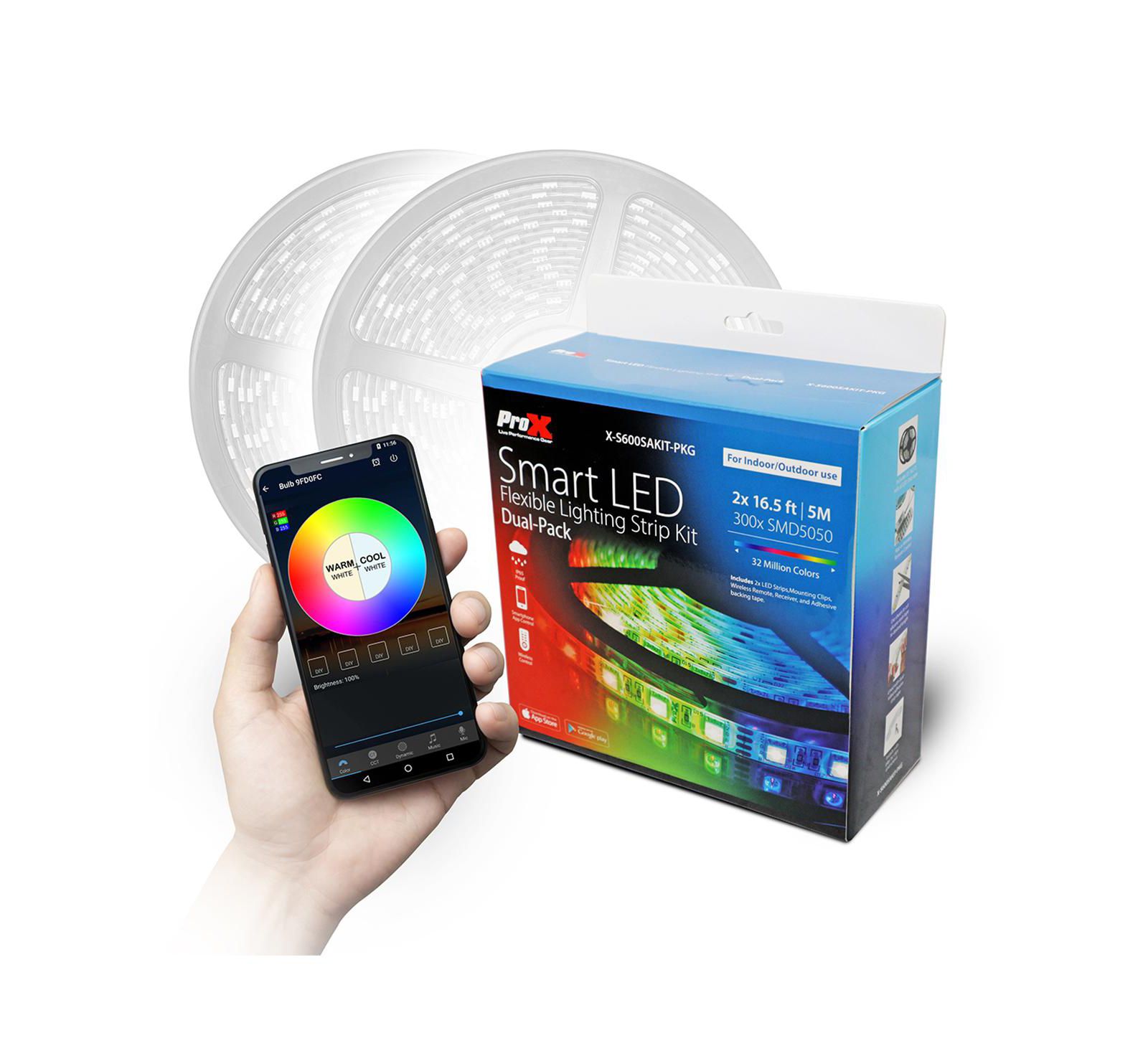 Комплект гибкой умной LED ленты ProX X-S600SAKIT-PKG 16.5', 2 шт.