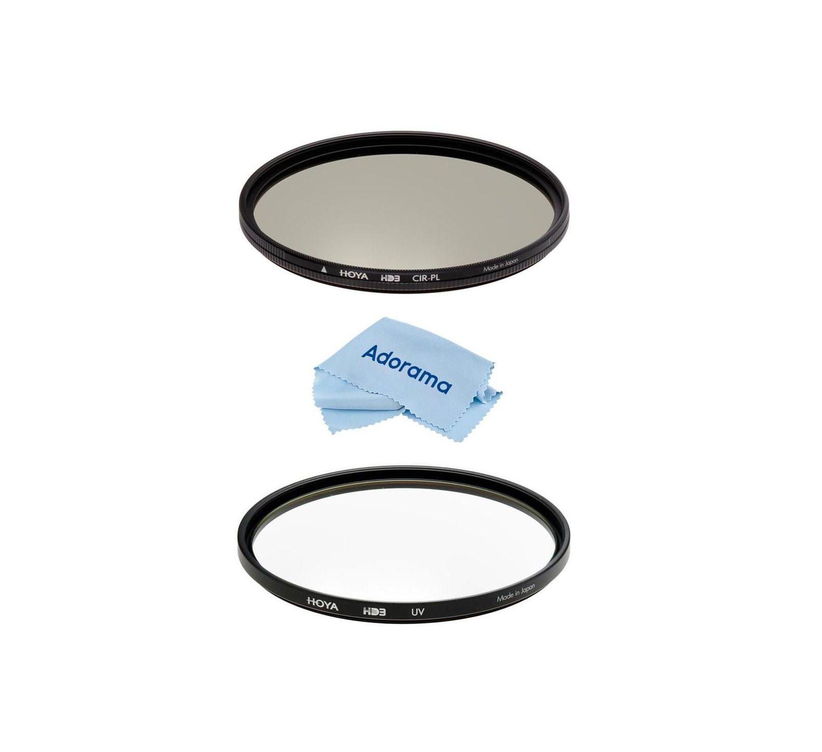 Hoya 58mm HD3 UV and Circular Polarizer Filter Kit - With Microfiber Cloth