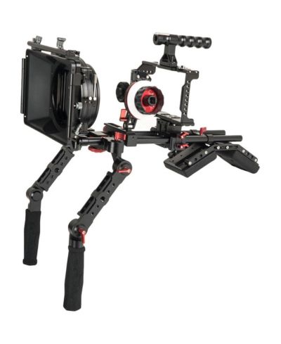 Плечевой упор Came-TV BMPCC 4K Plus с фоллоу-фокусом и направляющими 15mm