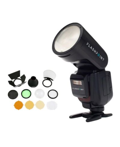Flashpoint Zoom Li-on X PRO R2 TTL круговая накамерная вспышка для Panasonic и Olympus с комплектом аксессуаров для круглой головки вспышки