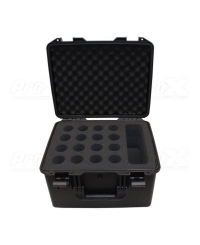 ProX XM-1216MIC VaultX Watertight Microphone Case, Holds 16 Handheld Units