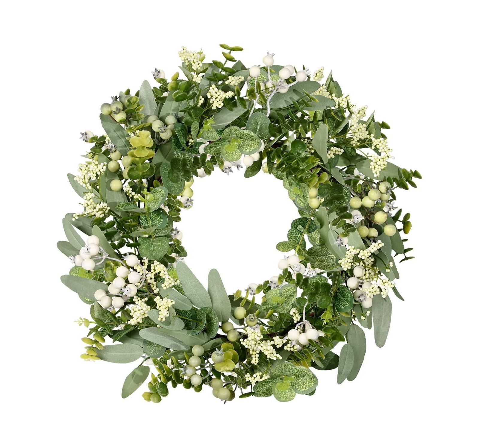 Венок GNUADZ 18" Eucalyptus Boxwood Berry для декора входной двери