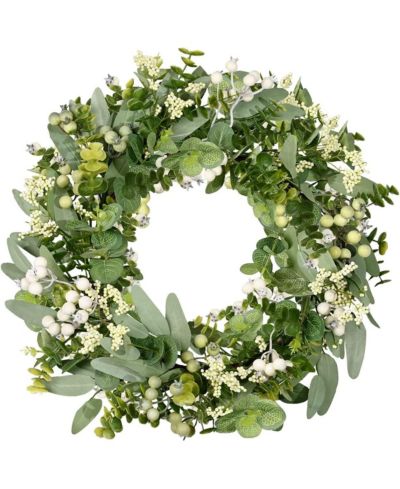 Венок GNUADZ 18" Eucalyptus Boxwood Berry для декора входной двери
