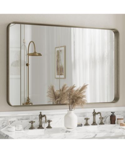 Apmir High-Strength Tempered Glass and Aluminum Alloy Framed Wall Decor Bathroom Vanity Mirror