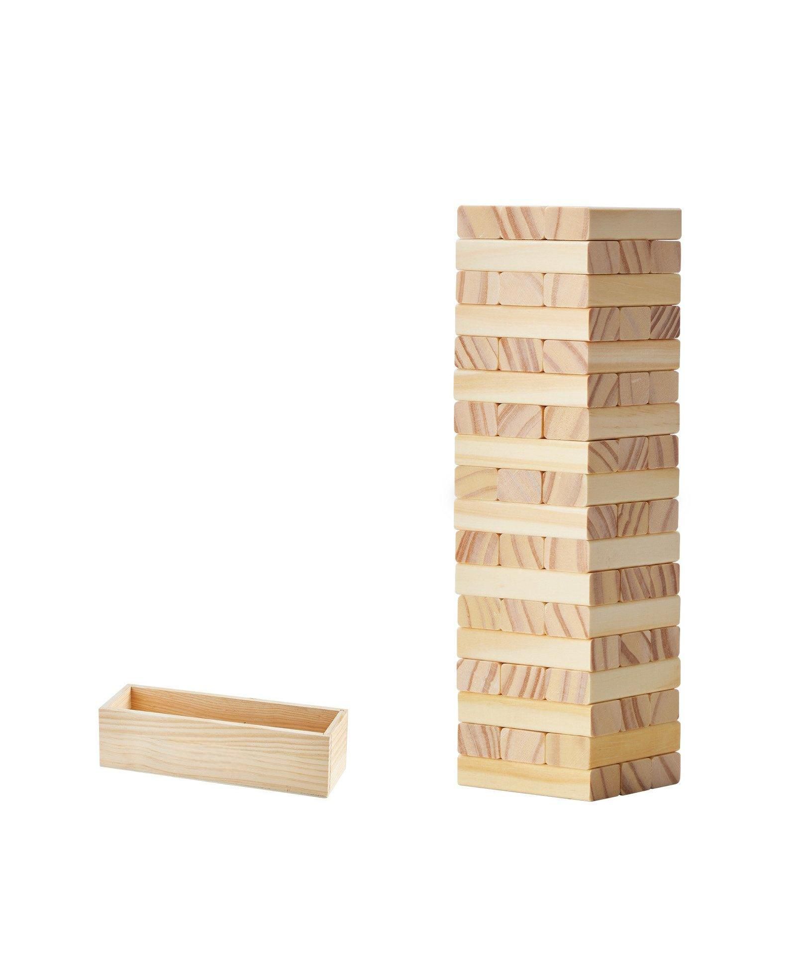 Деревянные блоки Mecale Tumbling Tower 54 шт с ящиком для хранения