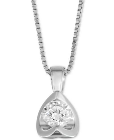 Подвеска Diamond Tension-Set, 14k белое золото, 5/8 ct. t.w.