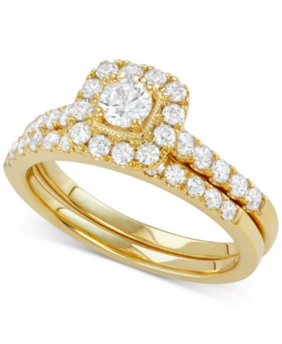 Свадебный набор с бриллиантовым ореолом (1 ct. t.w.), 14k Gold