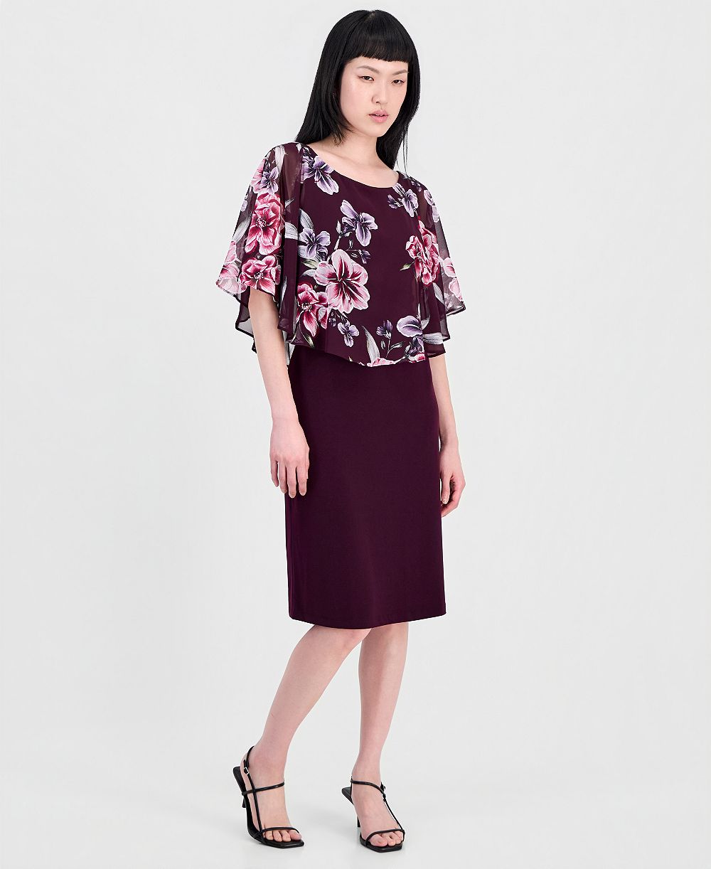 Женское платье Connected Chiffon-Overlay Cape