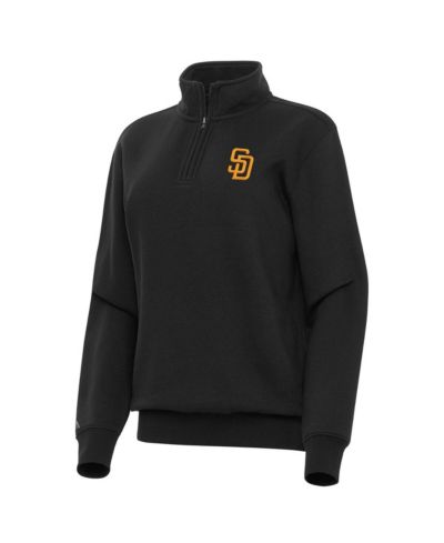 Antigua Women's Black San Diego Padres Victory Quarter-Zip Sweatshirt