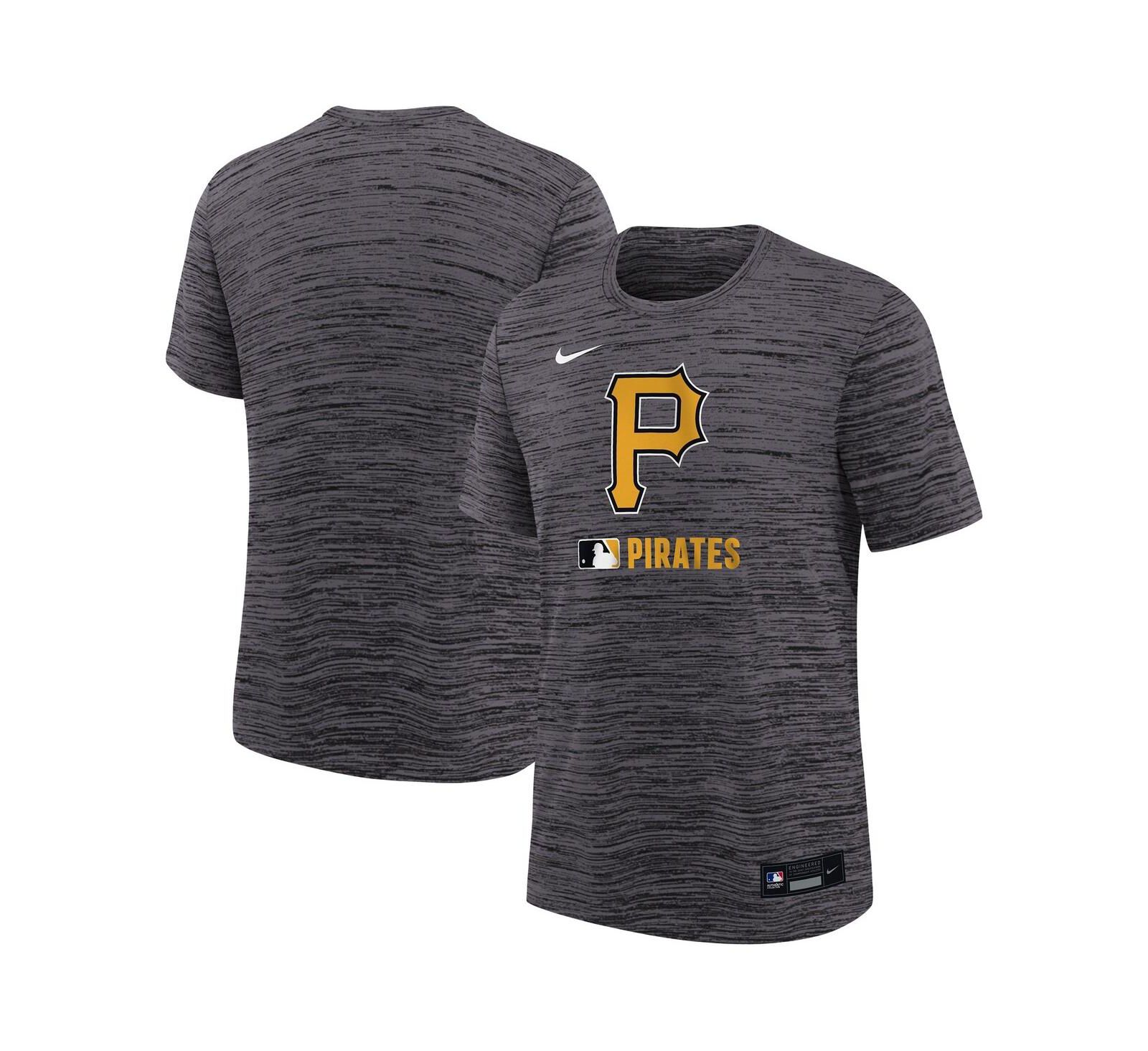 Nike футболка Velocity Performance для мальчиков и девочек черная Pittsburgh Pirates Authentic Collection