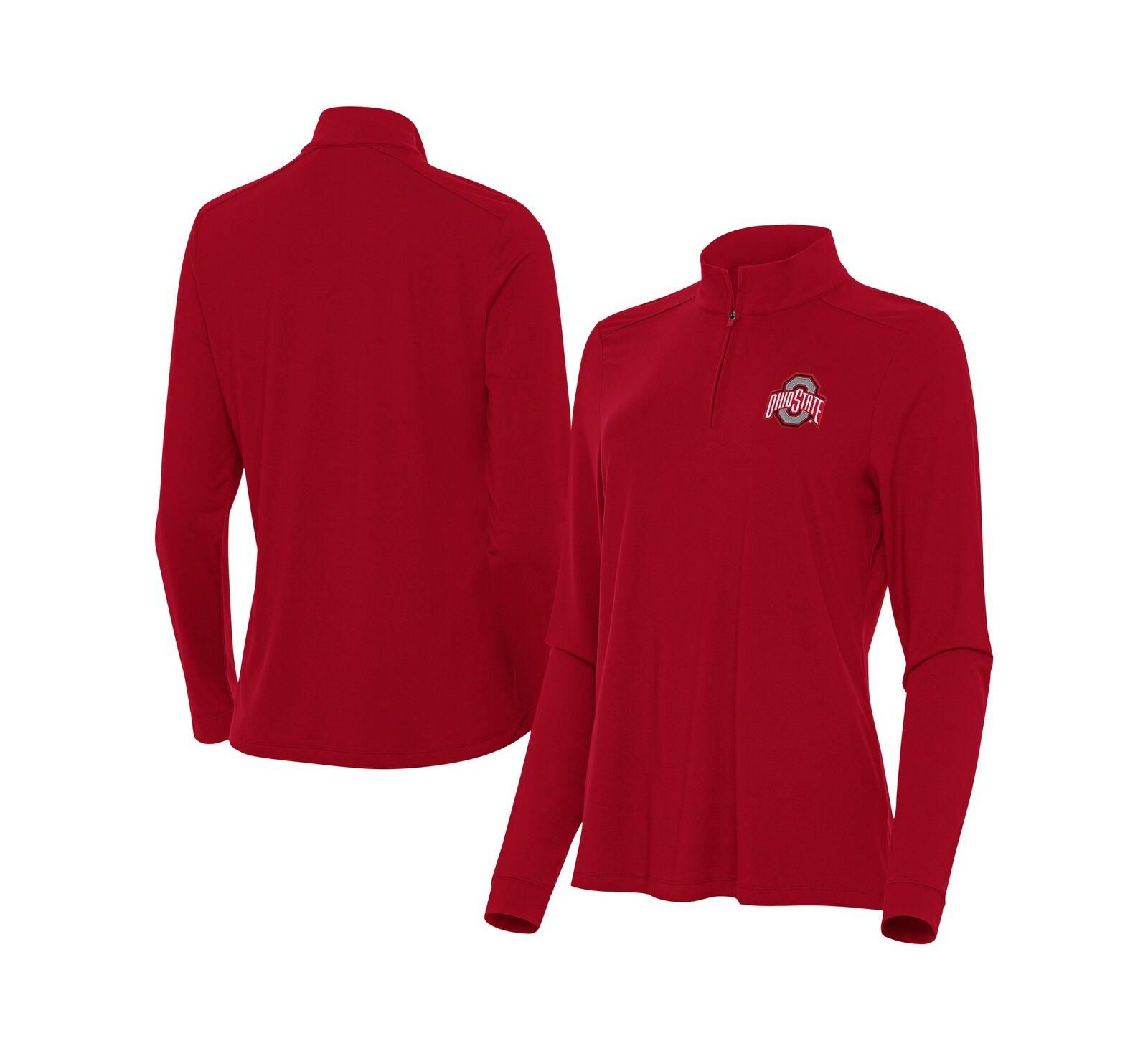 Женская свитшот Antigua Ohio State Buckeyes Intent Quarter-Zip алый