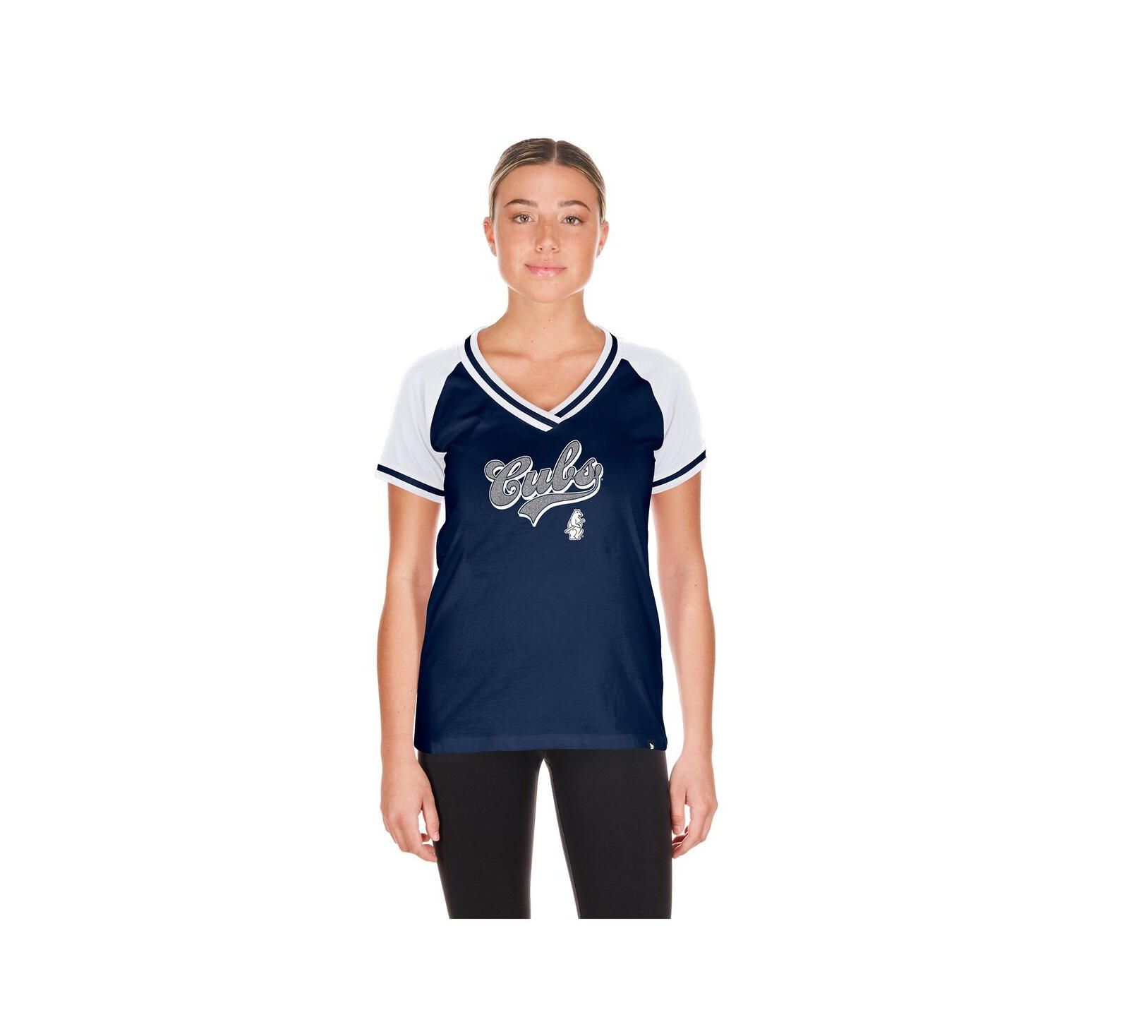 New Era Women's Navy Chicago Cubs Gameday V-Neck T-Shirt