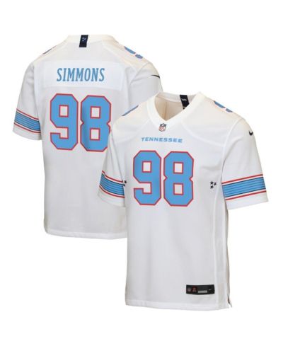 Nike Детское игровое джерси Tennessee Titans Jeffery Simmons, белое