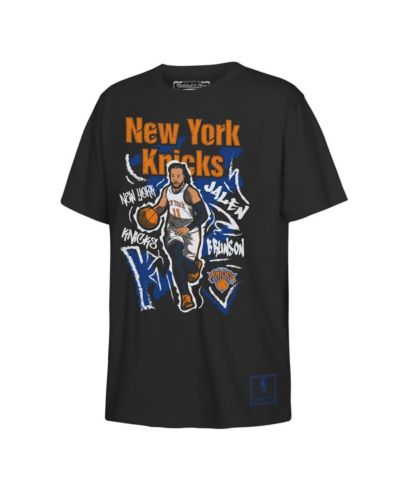 Mitchell & Ness Big Boys and Girls Jalen Brunson Black New York Knicks Chalked Up Player Name & Number T-Shirt