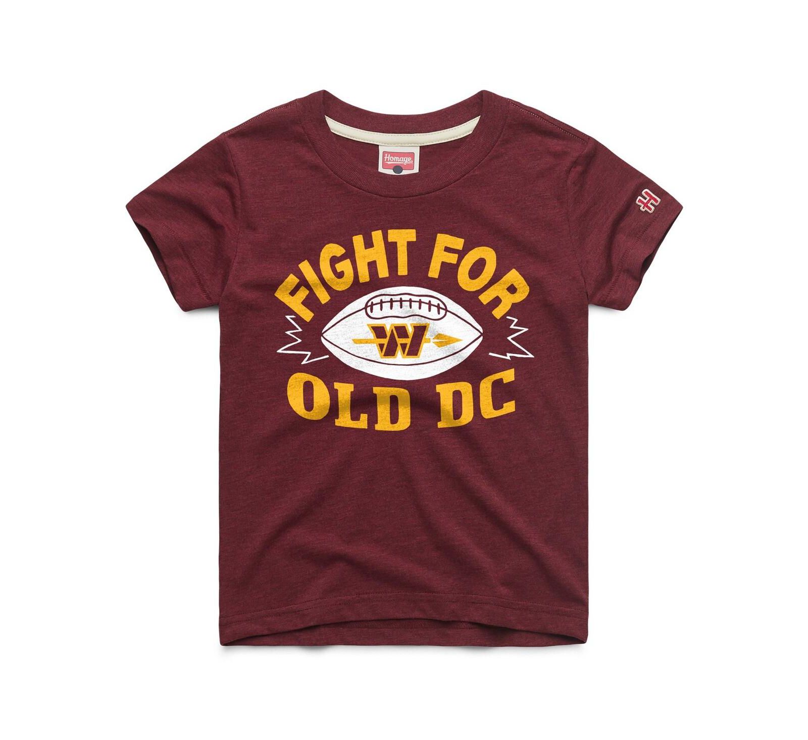 Футболка Homage Big Boys and Girls Burgundy Washington Commanders Fight For Old DC Logo Tri-Blend