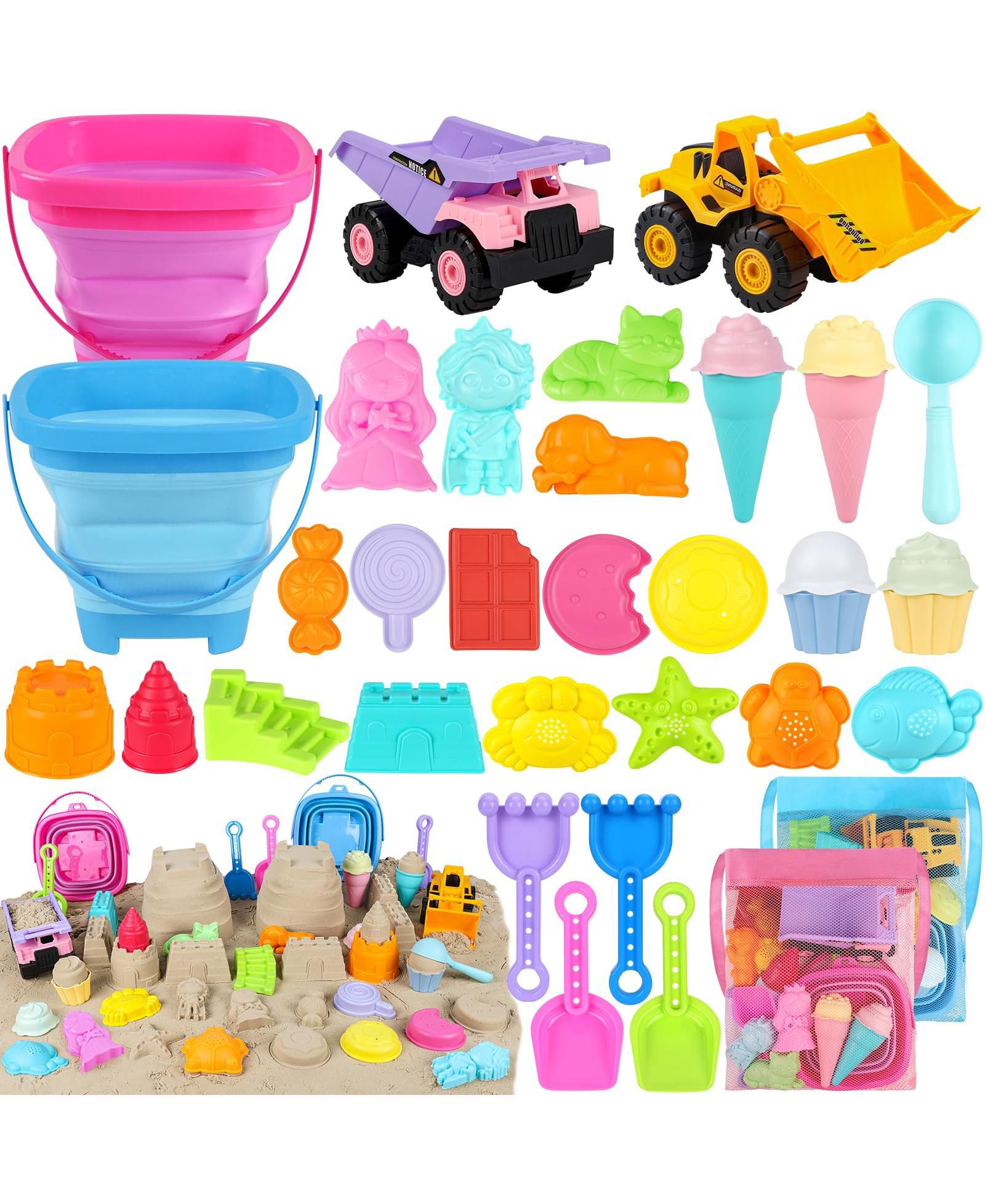 Gnuadz 36-Piece Sand Castle Building Kit Beach Toy Set, Ages 3-12