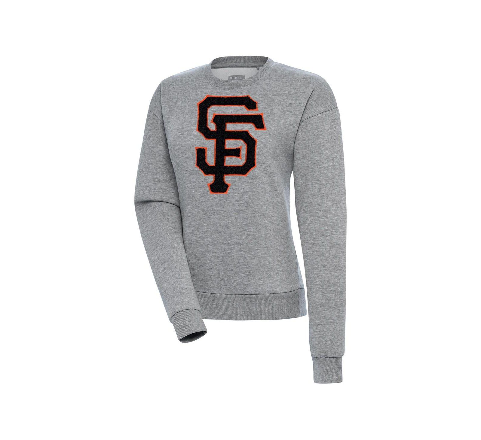 Женское худи Antigua San Francisco Giants Victory Chenille Pullover, серое меланж