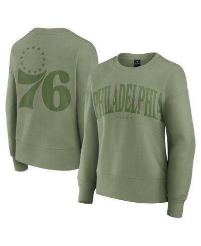 Fanatics Women's Olive Philadelphia 76ers Elements Flow Pullover Sweatshirt