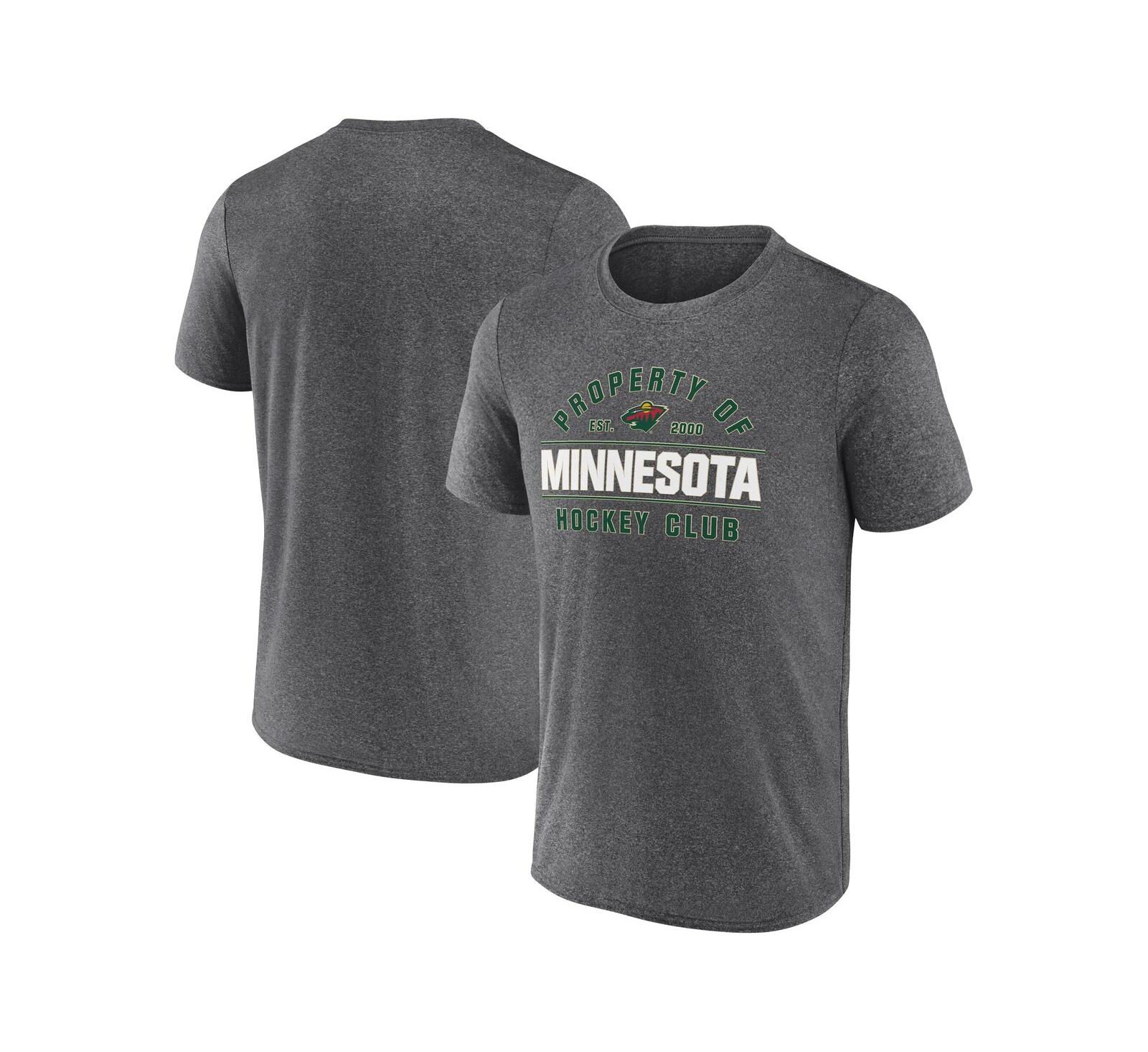 Fanatics Men's Heather Charcoal Minnesota Wild Property Of T-Shirt