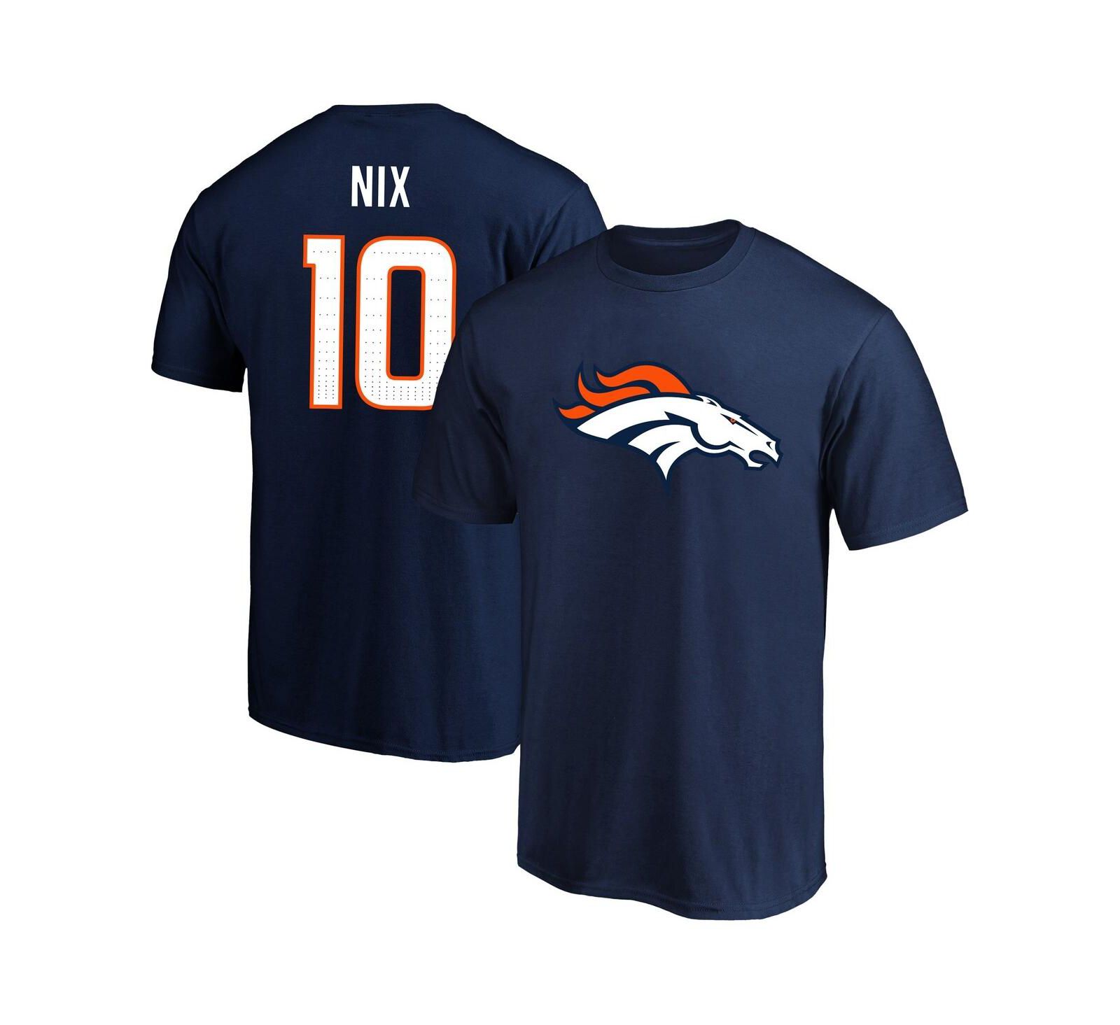 Fanatics Men's Bo Nix Navy Denver Broncos Big & Tall Player Name & Number T-Shirt