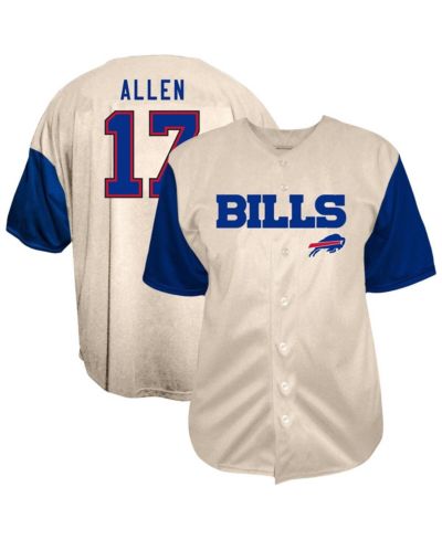 Мужская рубашка Fanatics Josh Allen Cream Buffalo Bills Big & Tall Baseball Button-Up