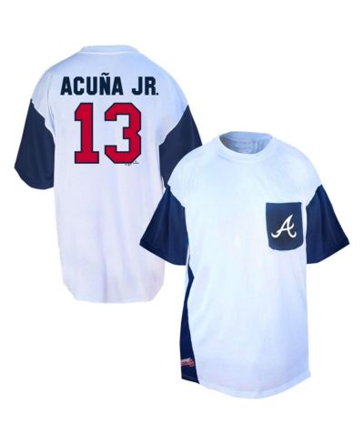 Fanatics Men's Profile Ronald Acuña Jr. White/Navy Atlanta Braves Big & Tall Player Name & Number T-Shirt