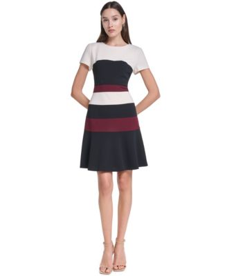 Женская платье-футляр Tommy Hilfiger с коротким рукавом и цветовым блоком