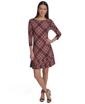 Tommy Hilfiger Women's Crewneck Pleated Hem Shift Dress