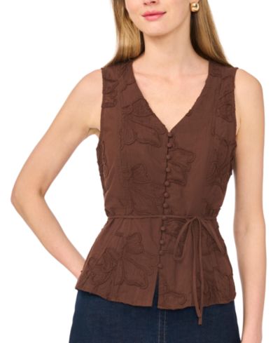 Vince Camuto Women's Cotton V-Neck Tank Top